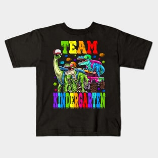 Team Kindergarten Monster Truck Dinosaur T Rex Back To School Kids T-Shirt